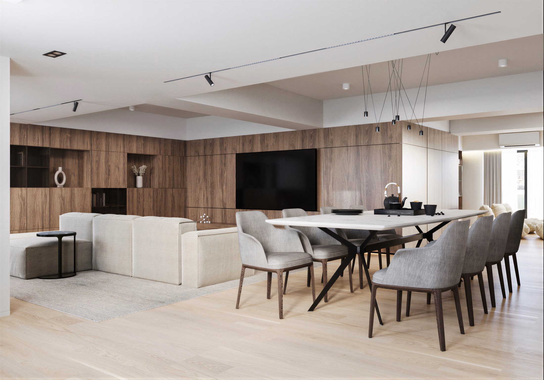 Unirii Sculpted Duplex design interior premium București – detaliu scară plutitoare, design interior minimalist, design interior modern