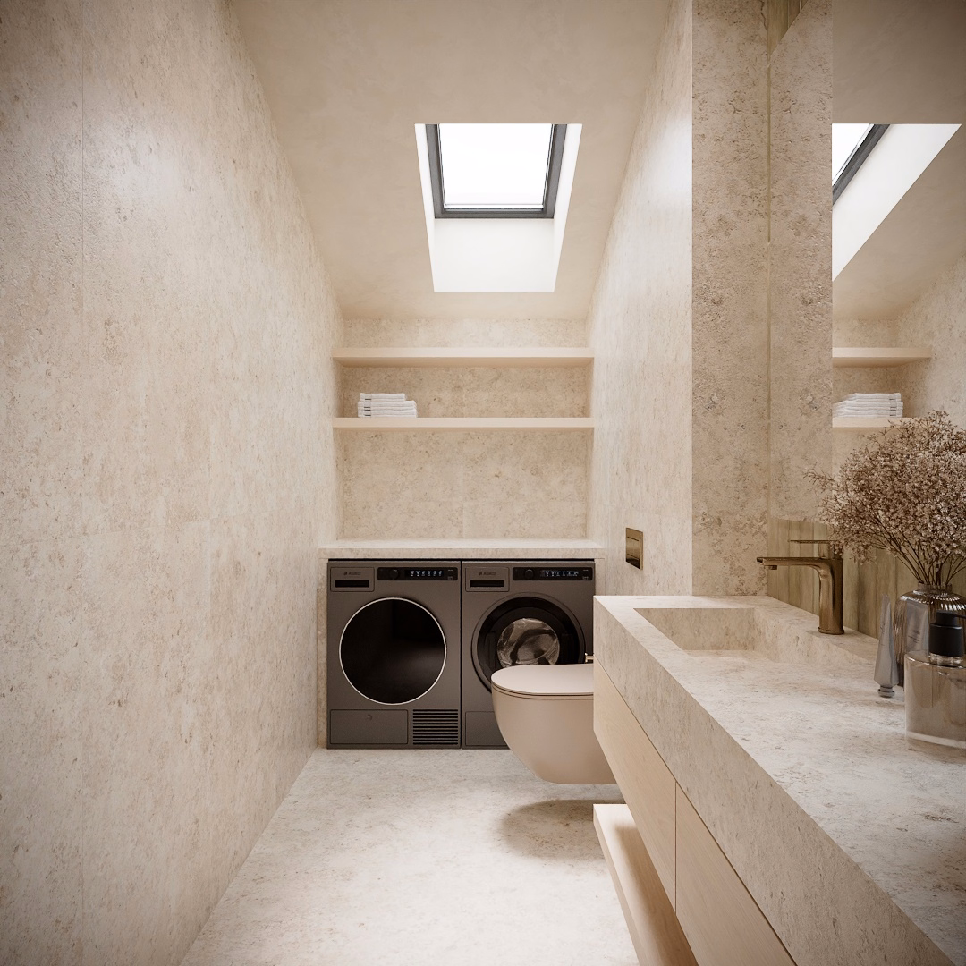 Wabi-Sabi Arch House design interior – living lumină naturală, design interior wabi-sabi București