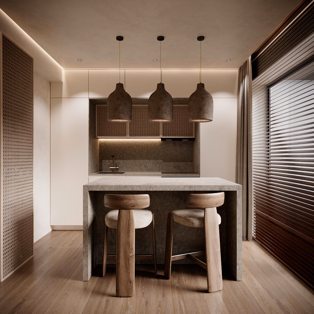 Wabi-Sabi Arch House design interior – detaliu texturi naturale, design interior wabi-sabi București