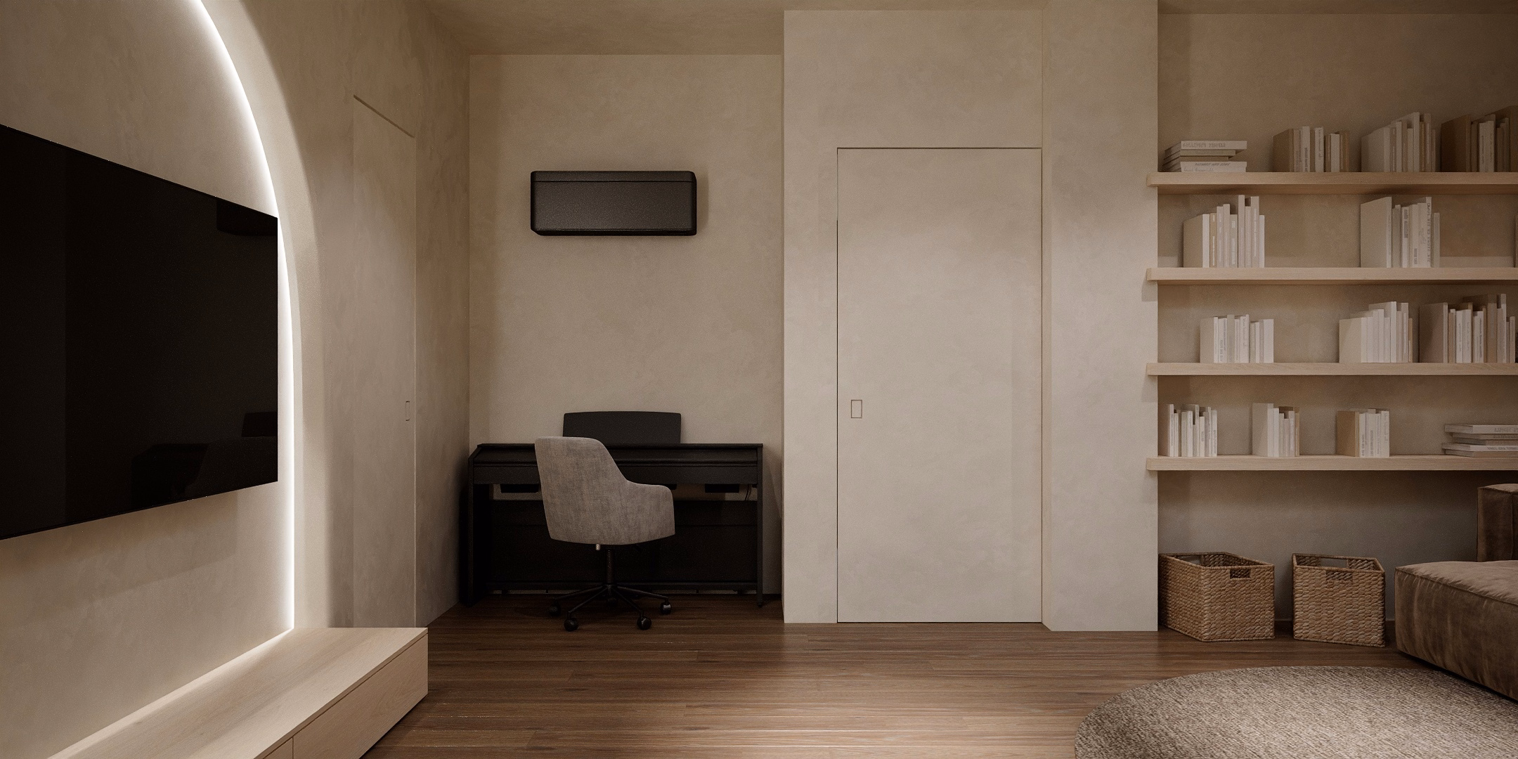 Wabi-Sabi Arch House design interior – detaliu iluminat indirect, design interior wabi-sabi București