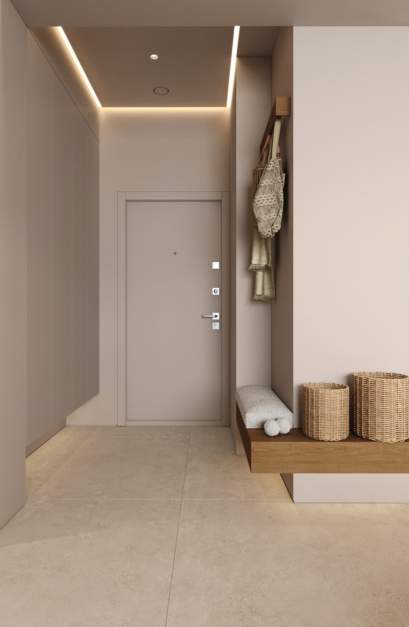 Wabi-Sabi Lake Penthouse design interior – iluminat cald