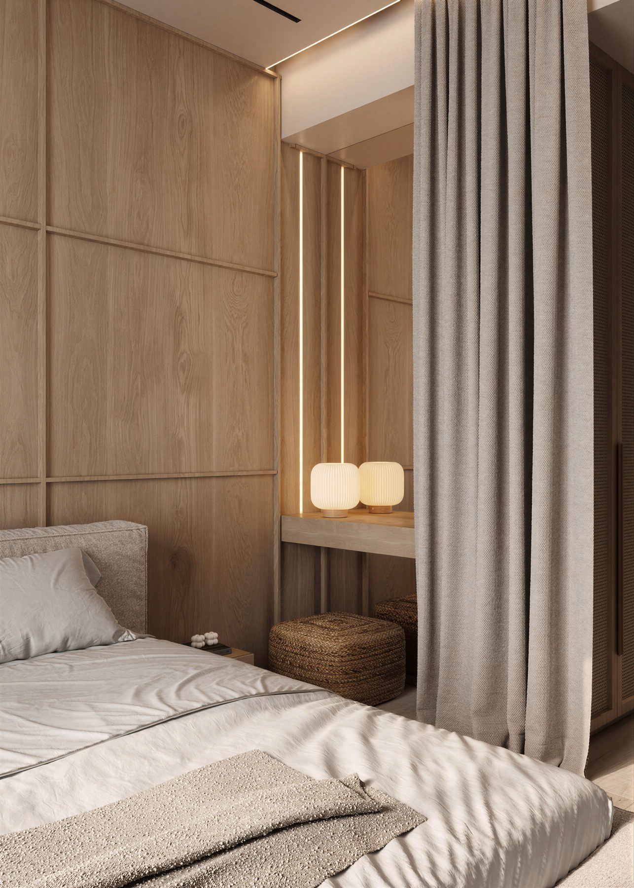 Wabi-Sabi Lake Penthouse design interior premium București – detaliu mobilier, design interior premium, design interior wabi-sabi