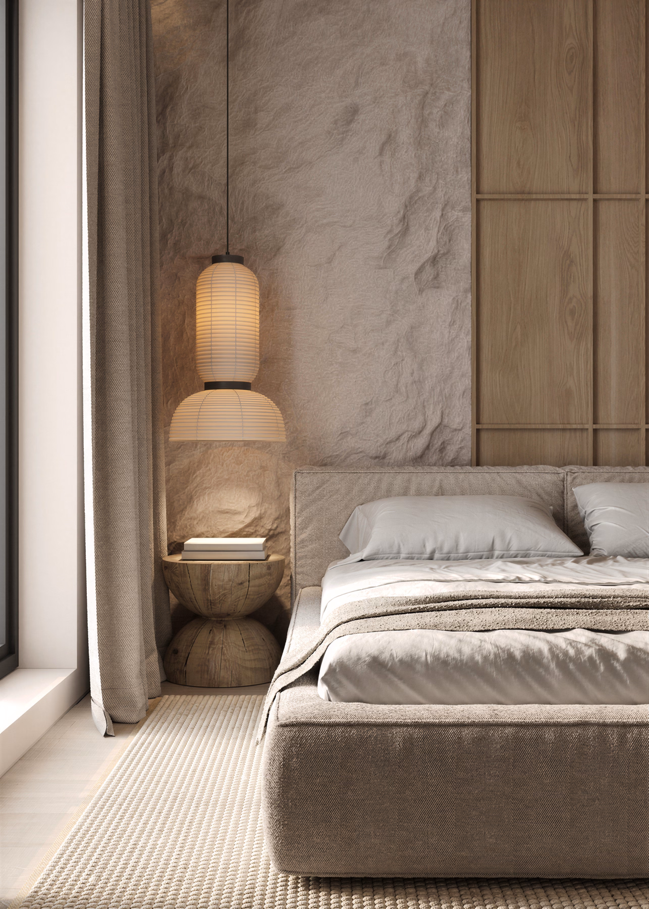 Wabi-Sabi Lake Penthouse design interior premium București – hol intrare, design interior premium, design interior wabi-sabi