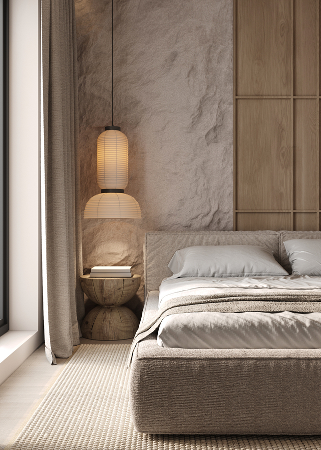 Wabi-Sabi Lake Penthouse design interior – dormitor secundar