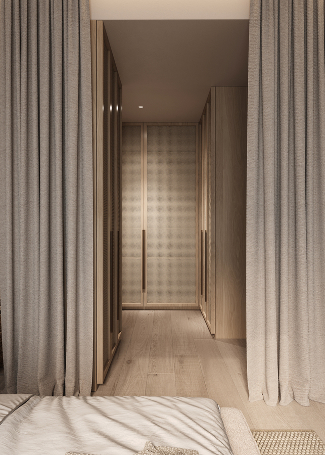Wabi-Sabi Lake Penthouse design interior – detaliu perete texturat