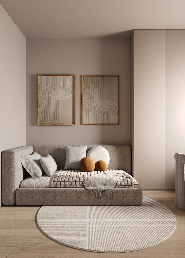 Wabi-Sabi Lake Penthouse design interior – living seară