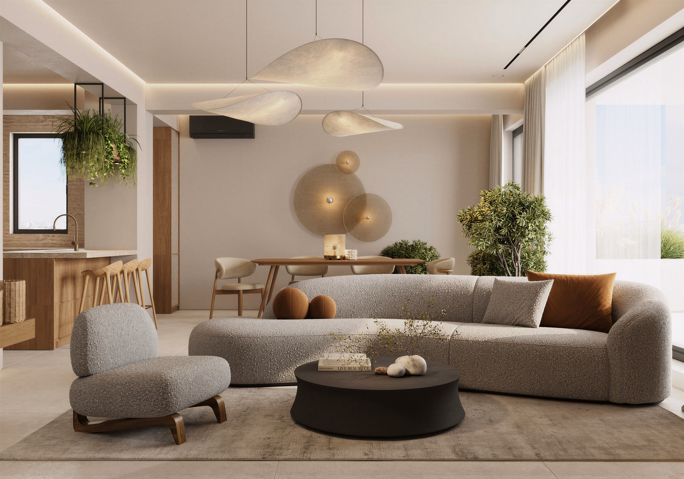 Wabi-Sabi Lake Penthouse design interior premium București – materiale naturale brute, design interior premium, design interior wabi-sabi