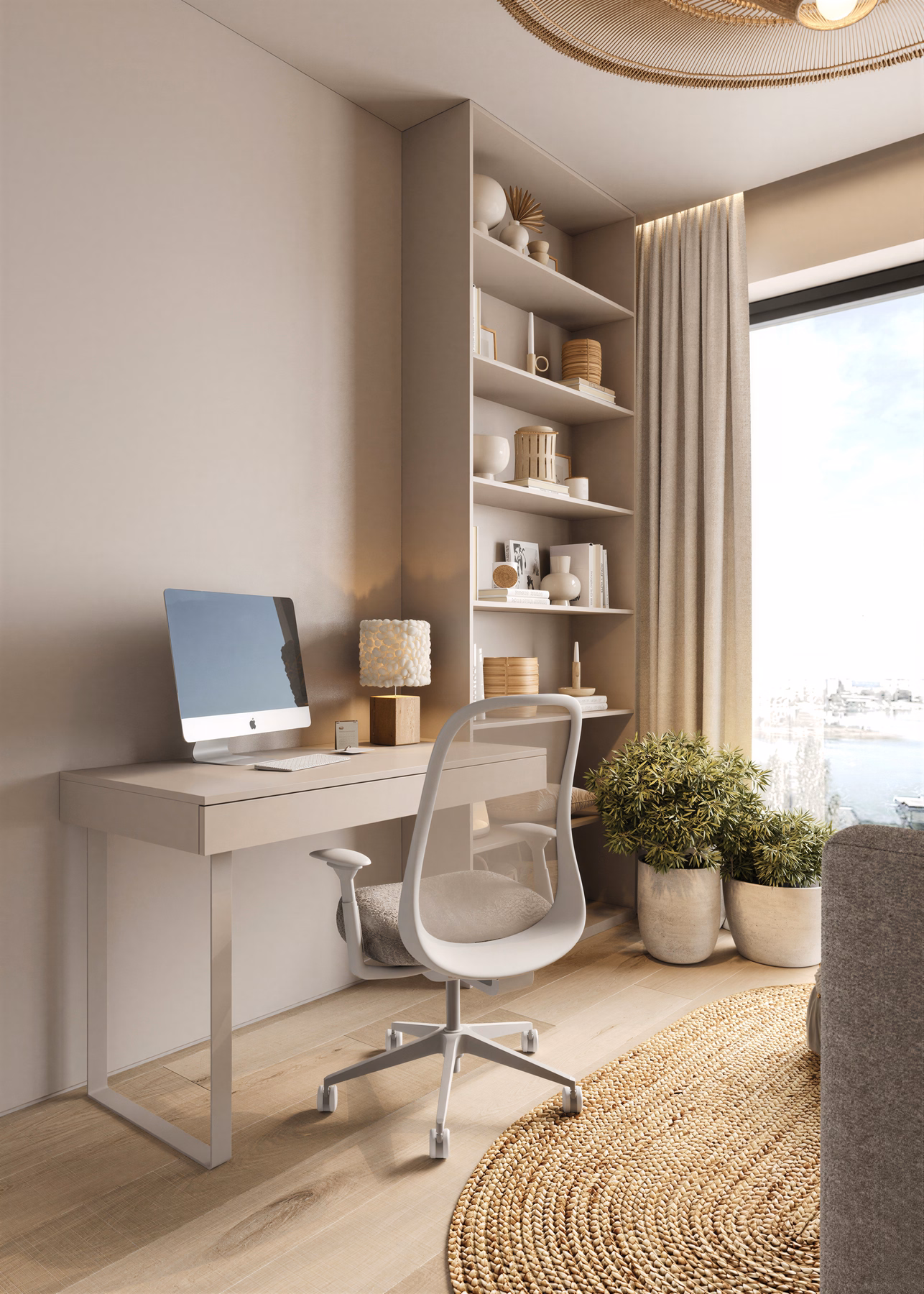 Wabi-Sabi Lake Penthouse design interior premium București – detaliu corp de iluminat, design interior premium, design interior wabi-sabi