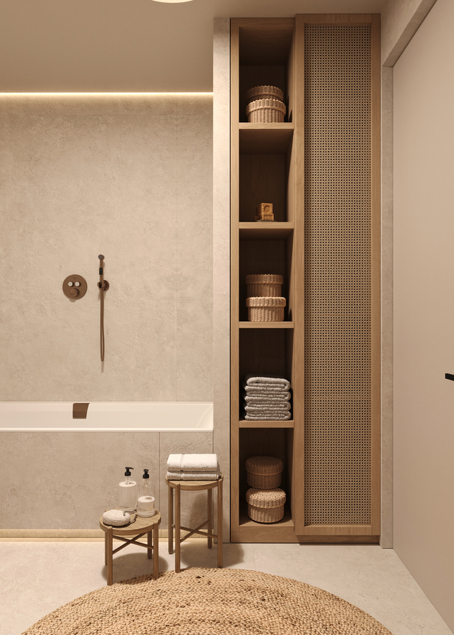 Wabi-Sabi Lake Penthouse design interior – detaliu sculptural
