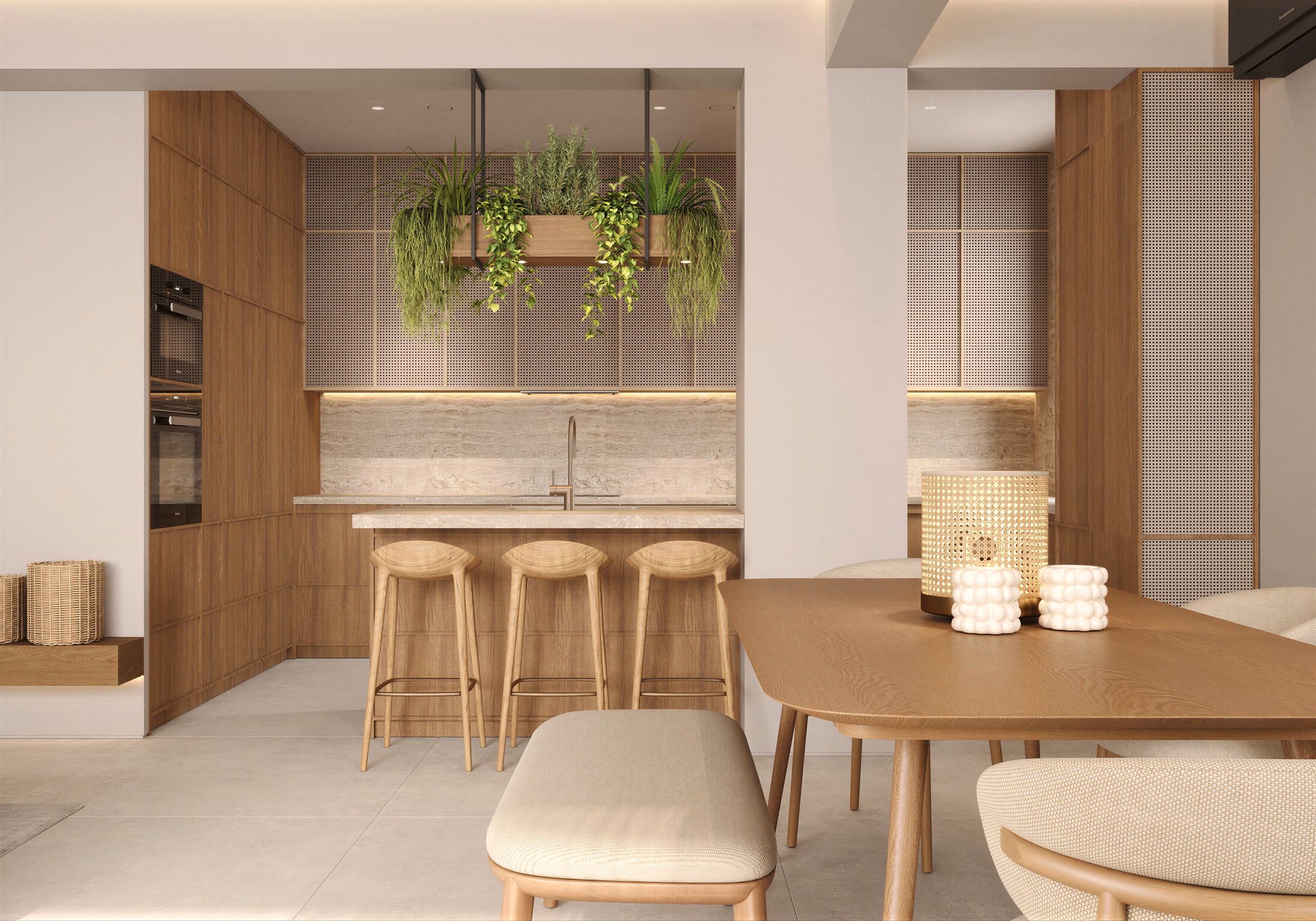 Wabi-Sabi Lake Penthouse design interior premium București – bucătărie Wabi-Sabi, design interior premium, design interior wabi-sabi