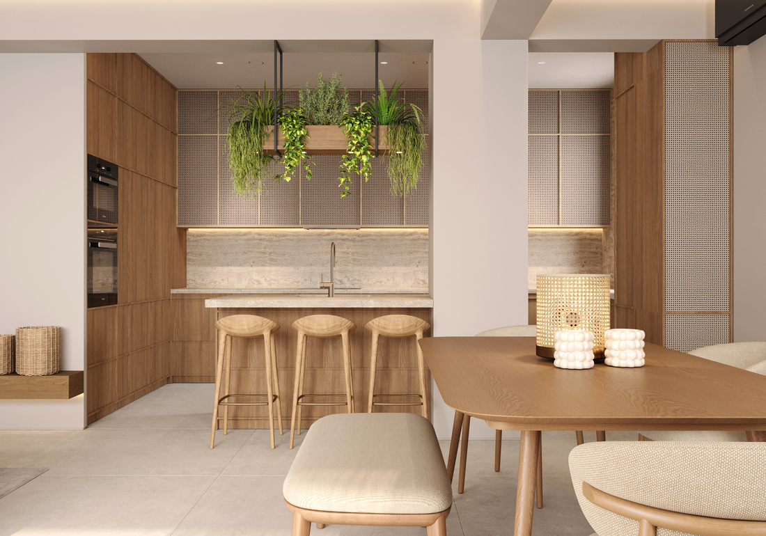 Wabi-Sabi Lake Penthouse design interior – bucătărie Wabi-Sabi