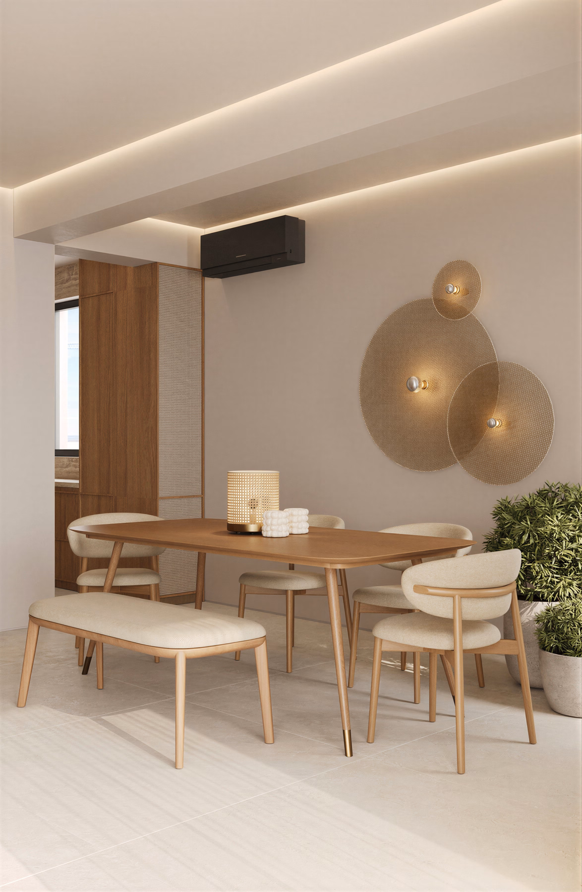 Wabi-Sabi Lake Penthouse design interior premium București – detaliu textură naturală, design interior premium, design interior wabi-sabi