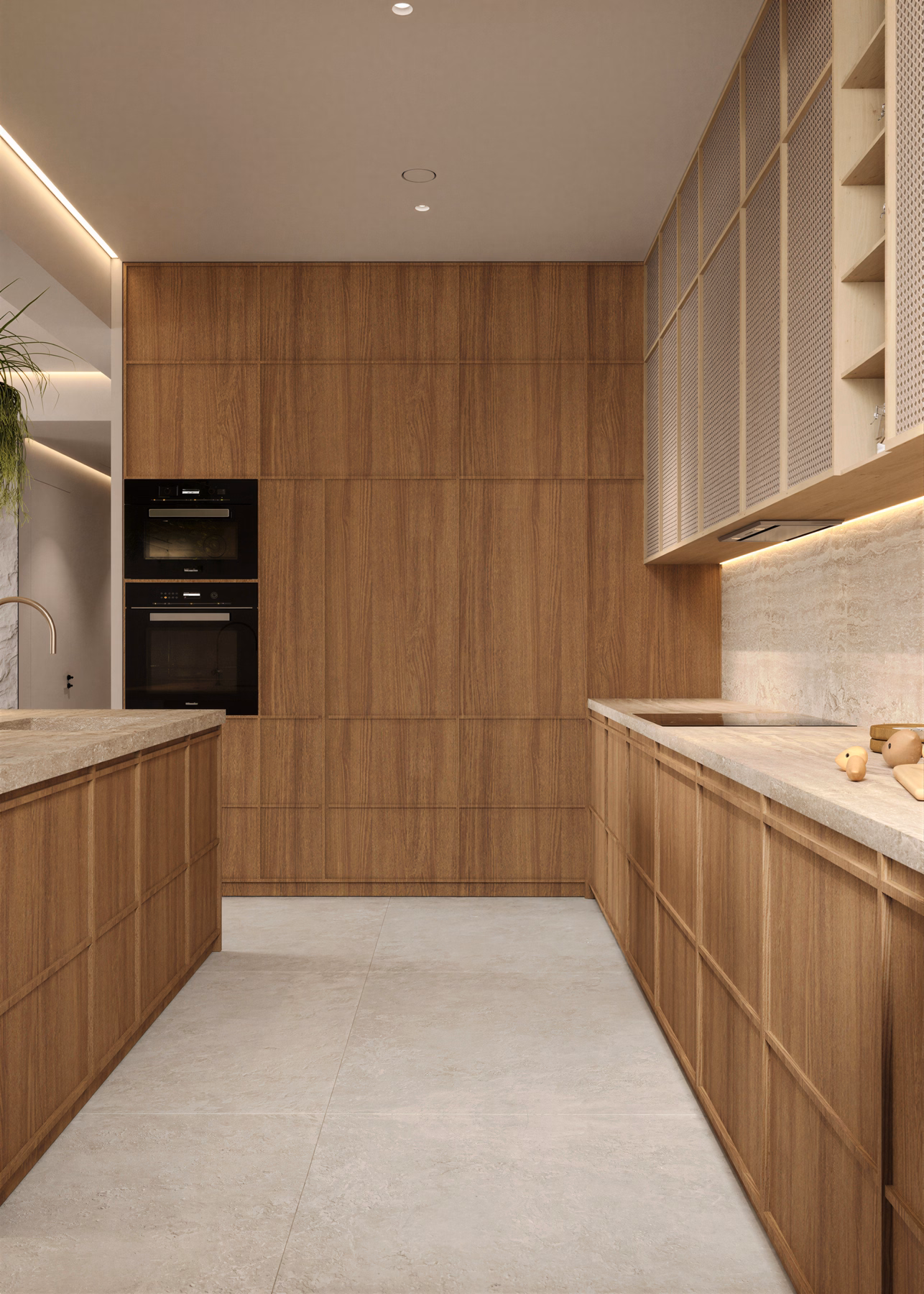 Wabi-Sabi Lake Penthouse design interior premium București – dormitor principal, design interior premium, design interior wabi-sabi