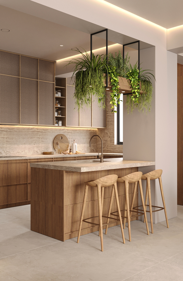 Wabi-Sabi Lake Penthouse design interior – dormitor principal