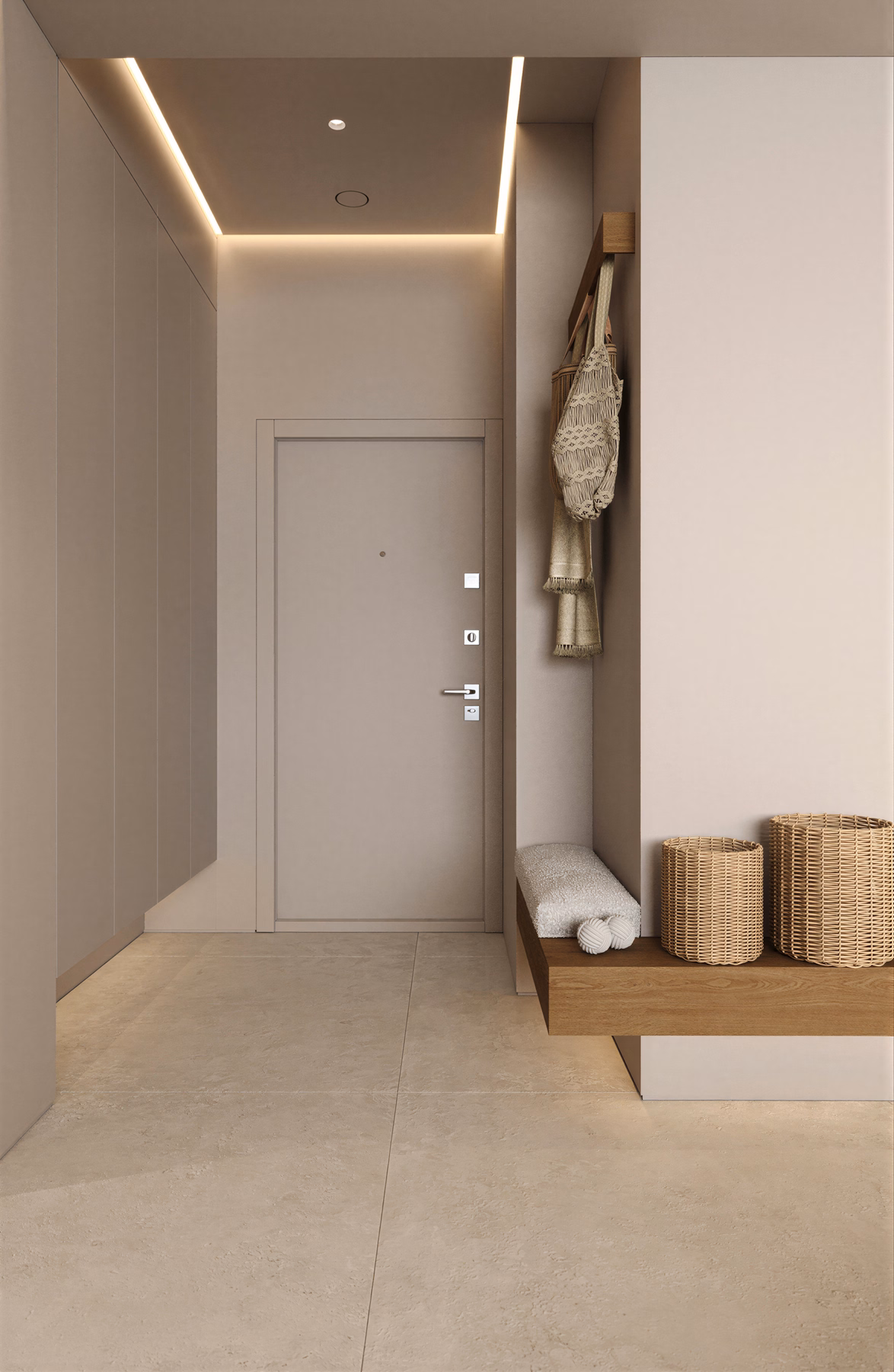 Wabi-Sabi Lake Penthouse design interior premium București – baie cu elemente naturale, design interior premium, design interior wabi-sabi