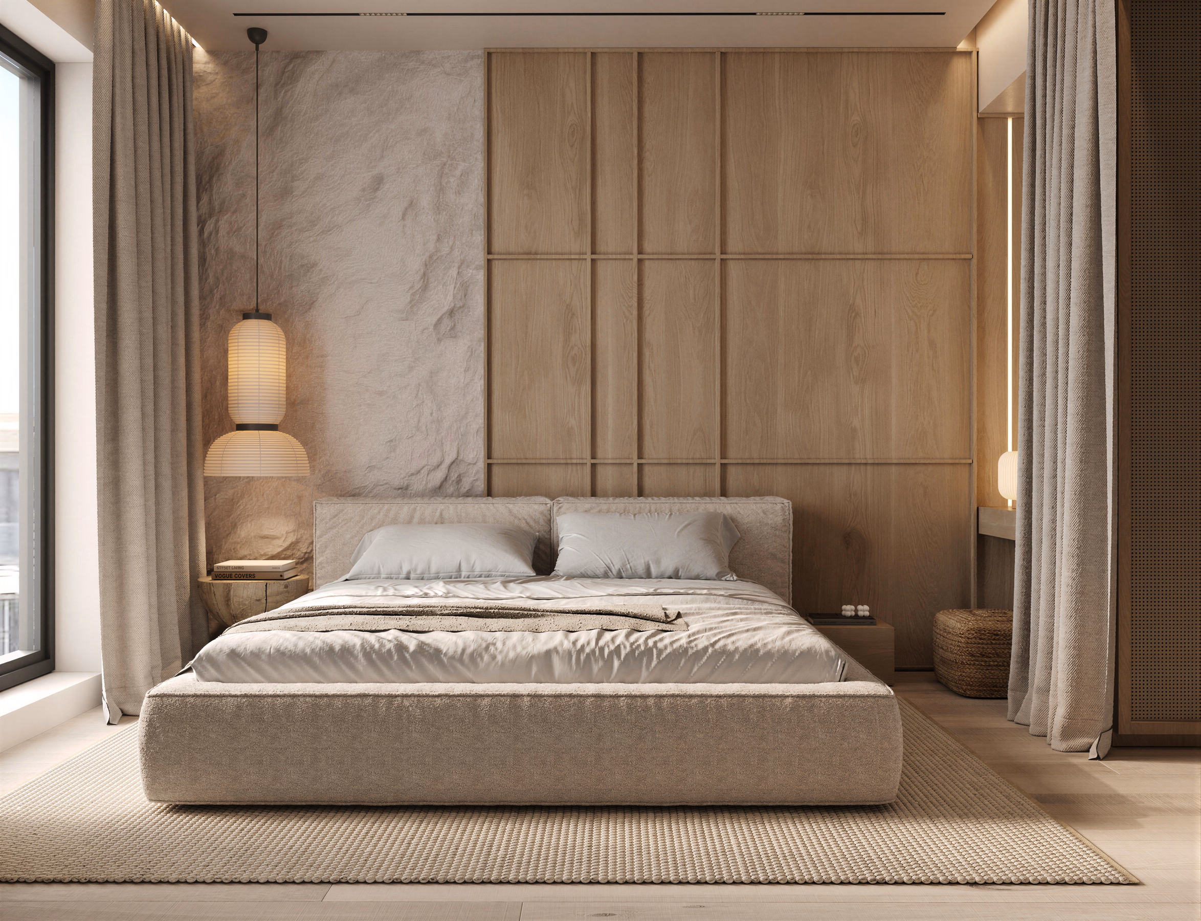 Wabi-Sabi Lake Penthouse design interior premium București – panoramă lac și mare, design interior premium, design interior wabi-sabi