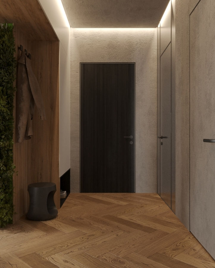 Wabi-Sabi Penthouse design interior – bucătărie deschisă cu insule