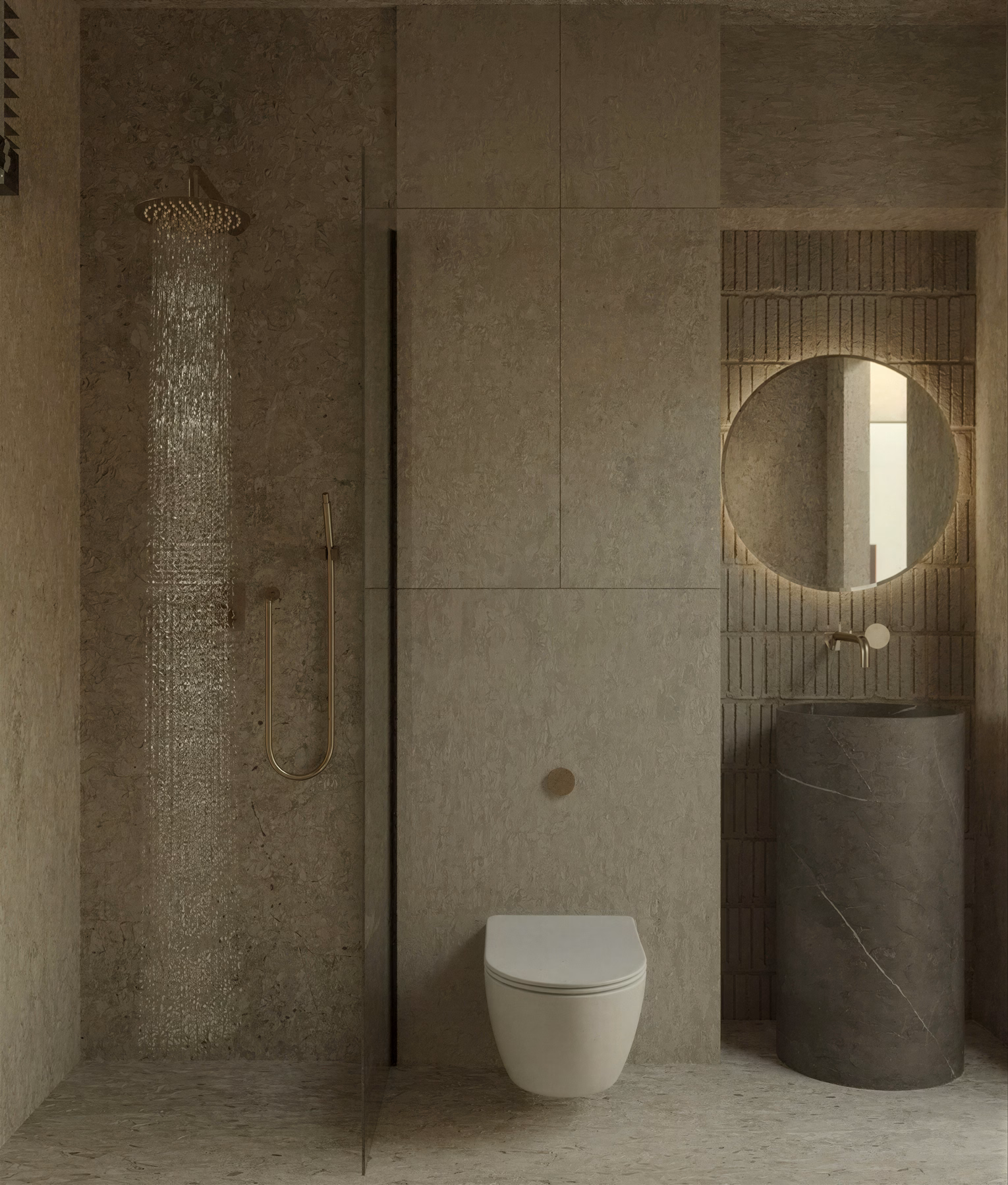 Wabi-Sabi Penthouse design interior premium București – terasă cu vedere panoramică, design interior wabi-sabi