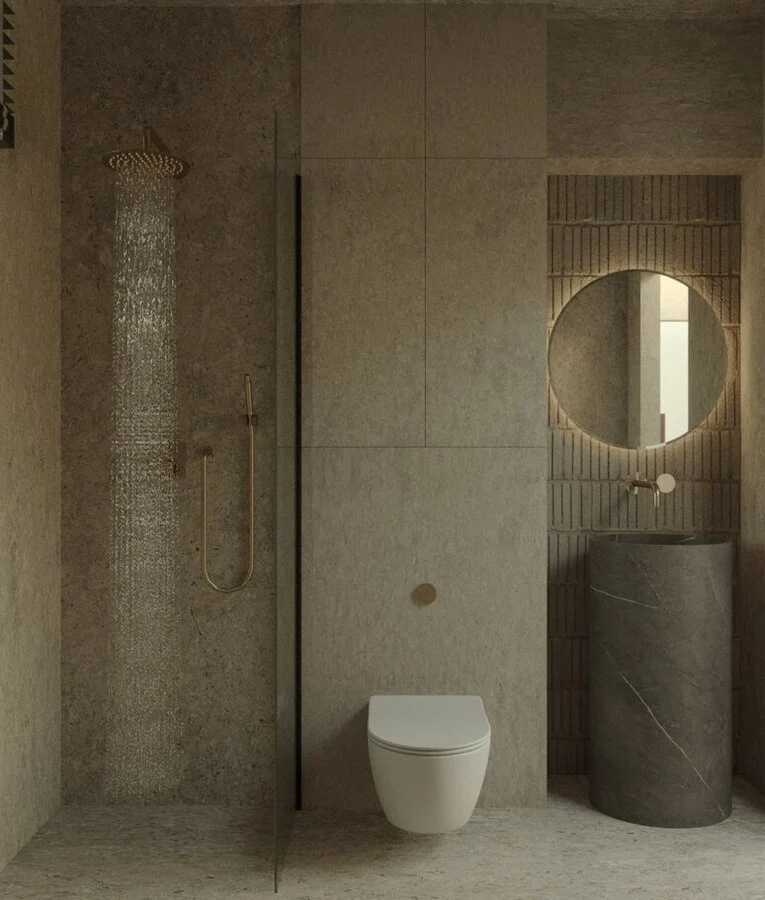 Wabi-Sabi Penthouse design interior – terasă cu vedere panoramică