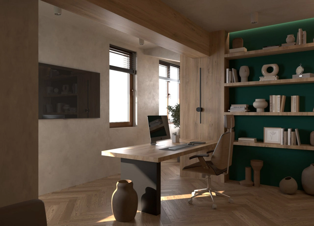 Wabi-Sabi Penthouse design interior – detaliu scenografie naturală