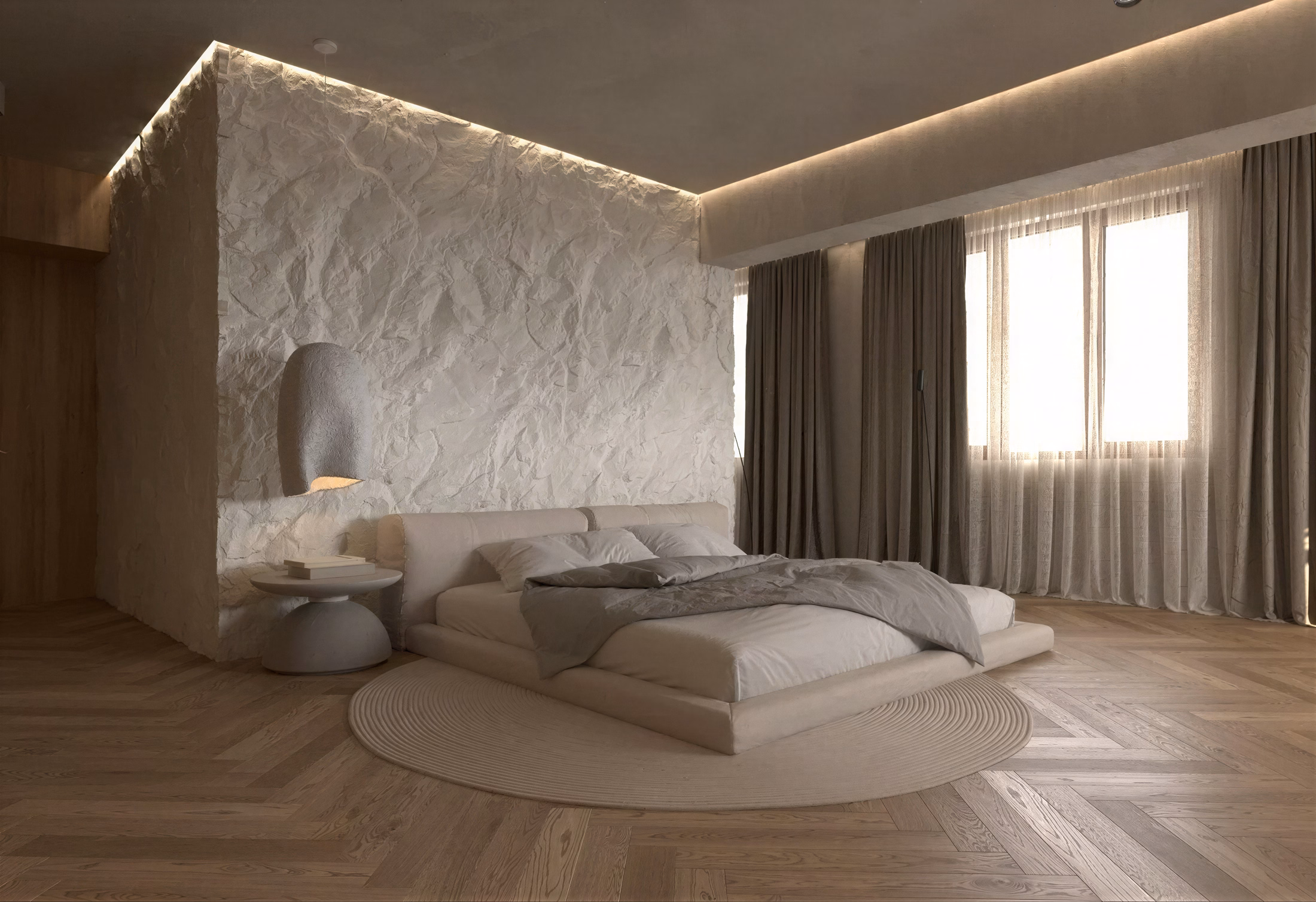 Wabi-Sabi Penthouse design interior premium București – zona de dining rafinată, design interior wabi-sabi